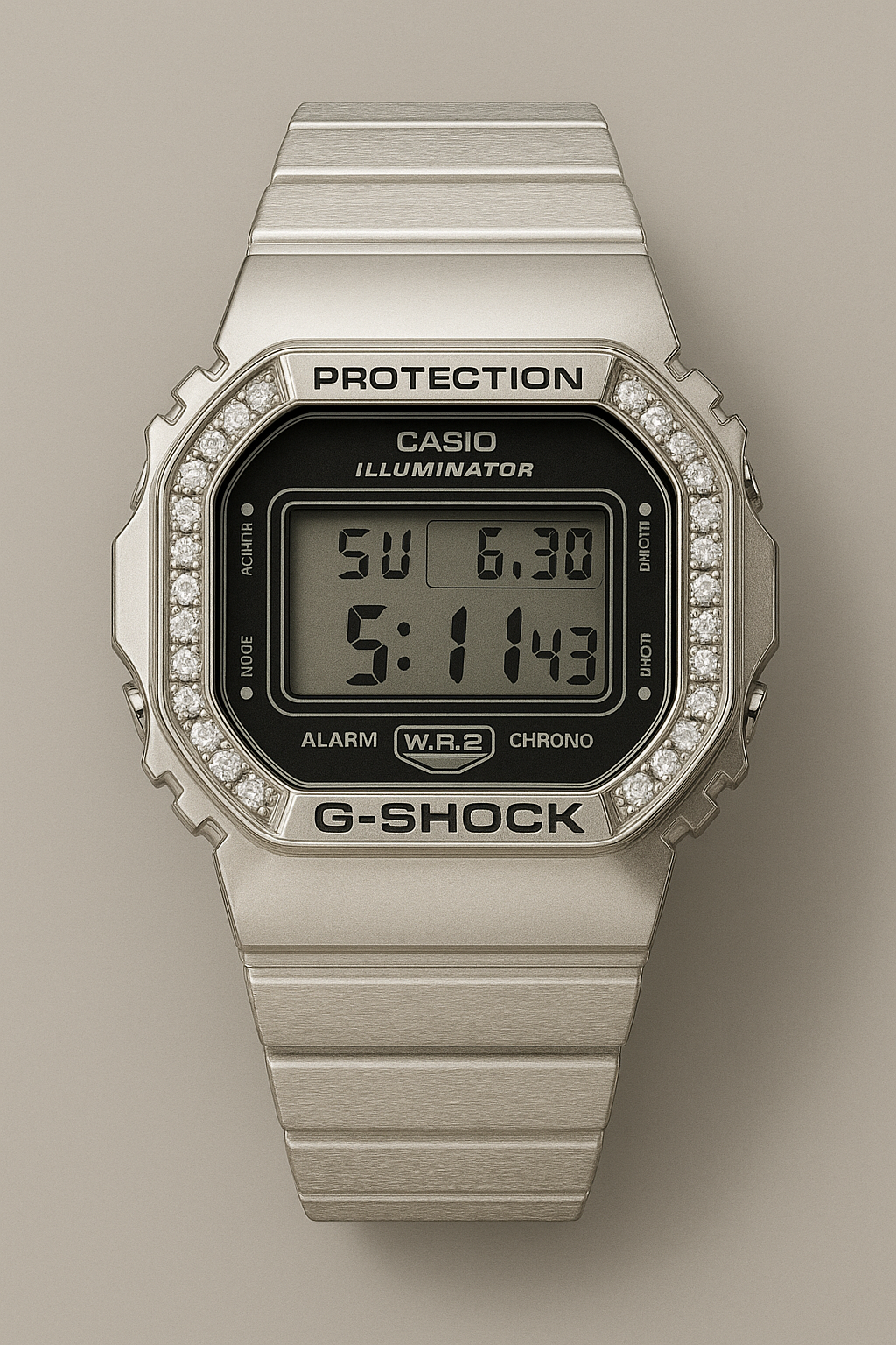 G-Shock   DW-5600NN   1.00 CTW   Diamond   Bezel   Iced   Out Watch Case