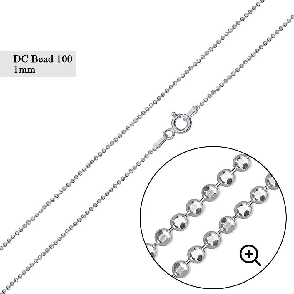 Diamond Cut Bead Chains 1mm