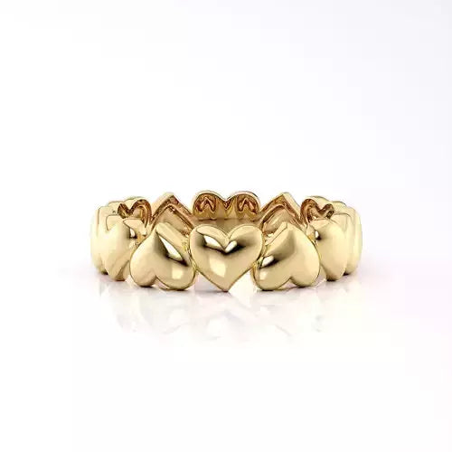 14k Solid Heart Ring