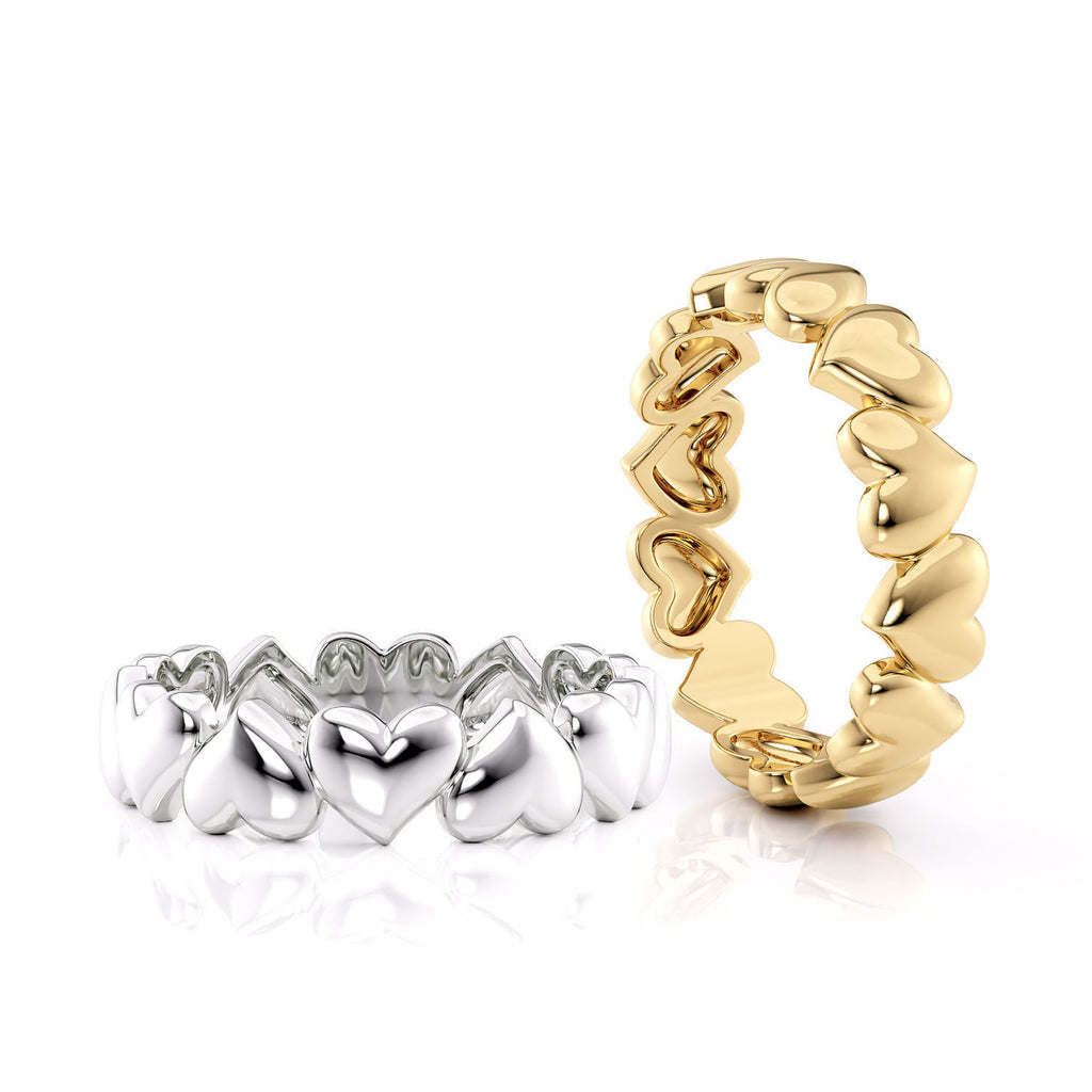 14k Solid Heart Ring