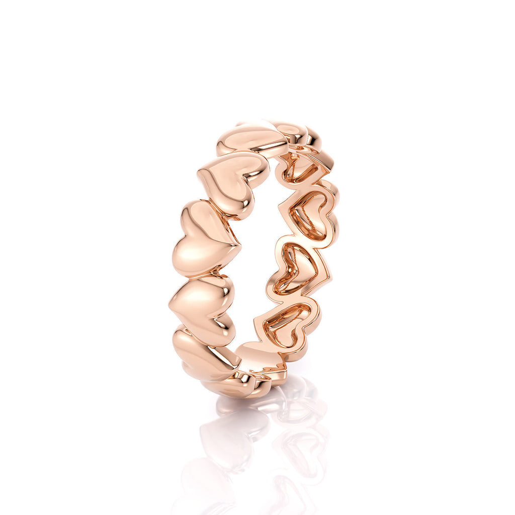 14k Solid Heart Ring