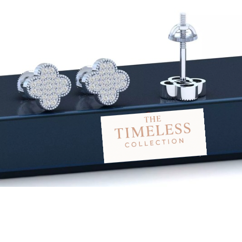 Custom Van Cleef Arpels Diamond Studs - Earring - 10k Sold Gold