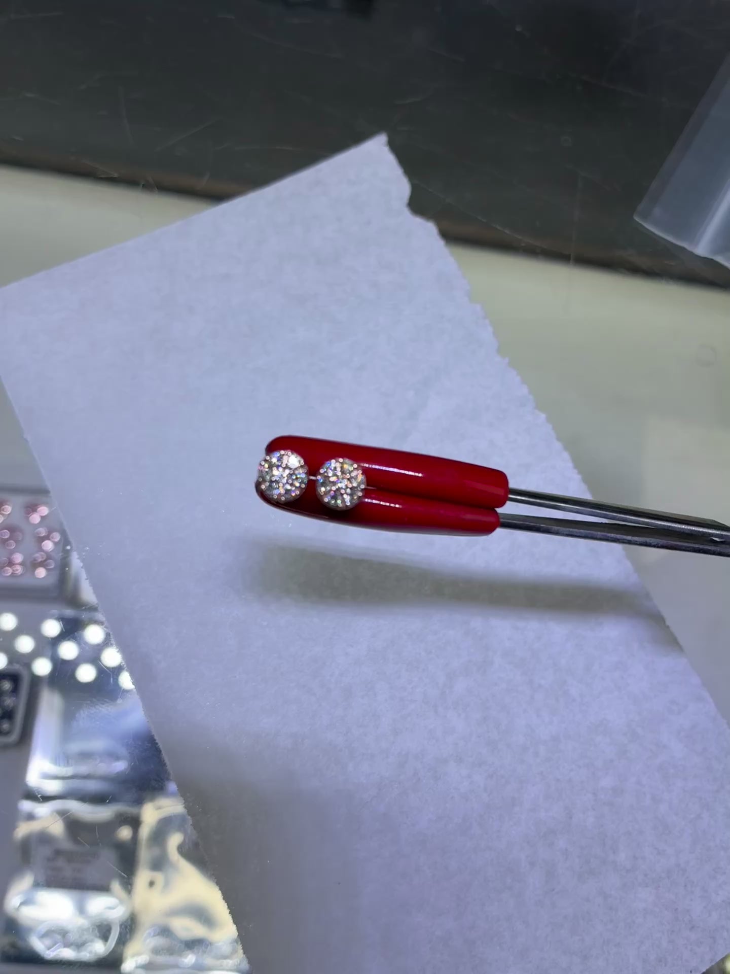 MOSAIC STUD DIAMOND EARRINGS 10K SOLID GOLD 0.50CTW