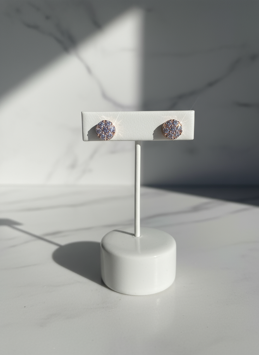 Rose Gold Diamond Stud Earrings